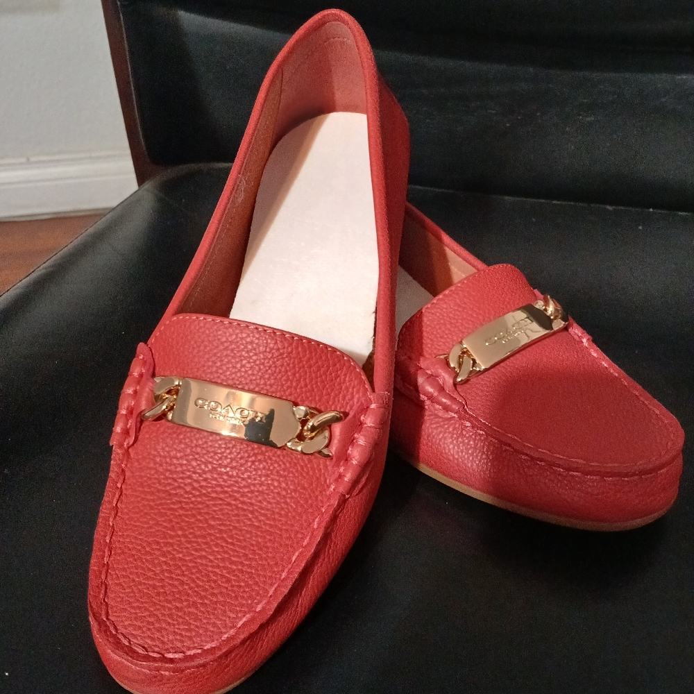 Elegant Watermelon Leather Loafers for Women